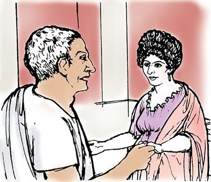 Metella greets a friend